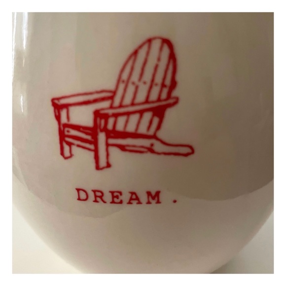 New! Magenta Exclusive Ceramic Coffee Mug DREAM Coastal Graphic in Red & White - Picture 7 of 15